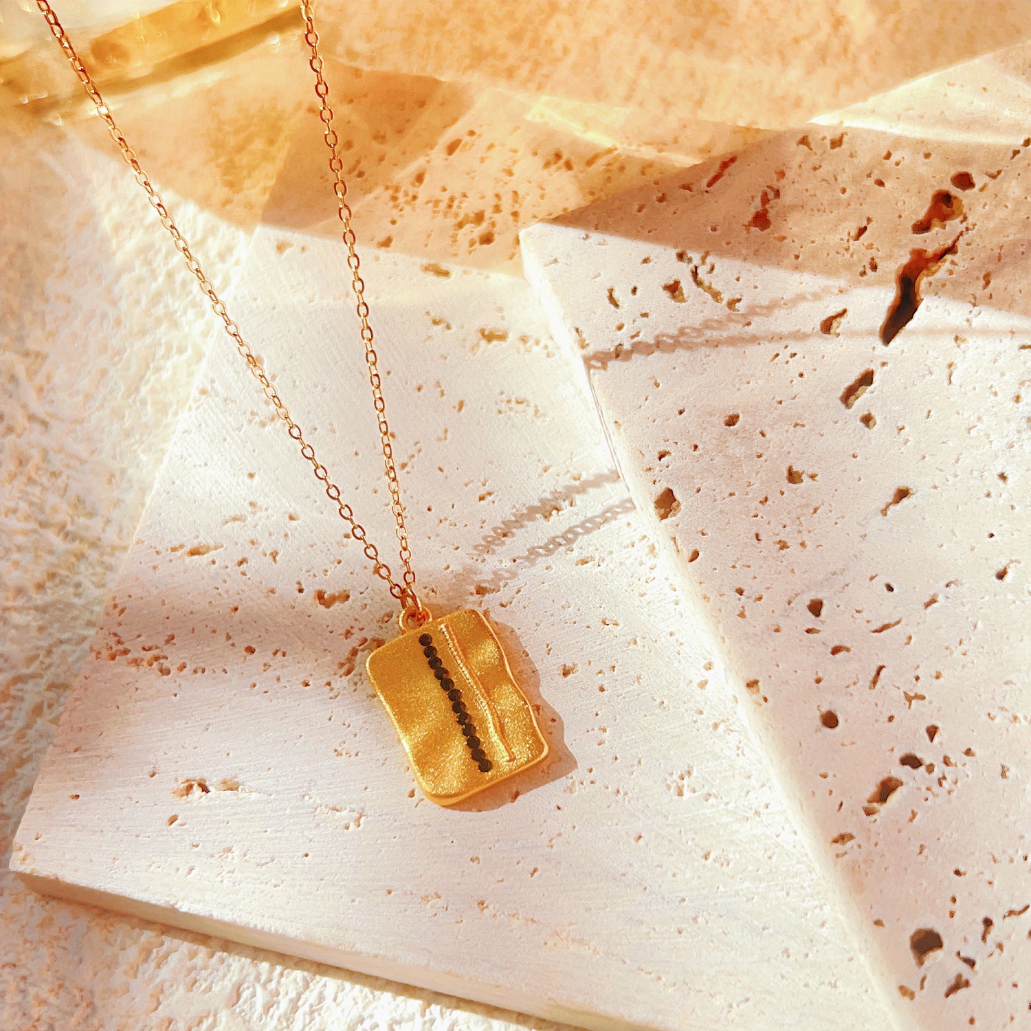 Golden Geometric Necklace