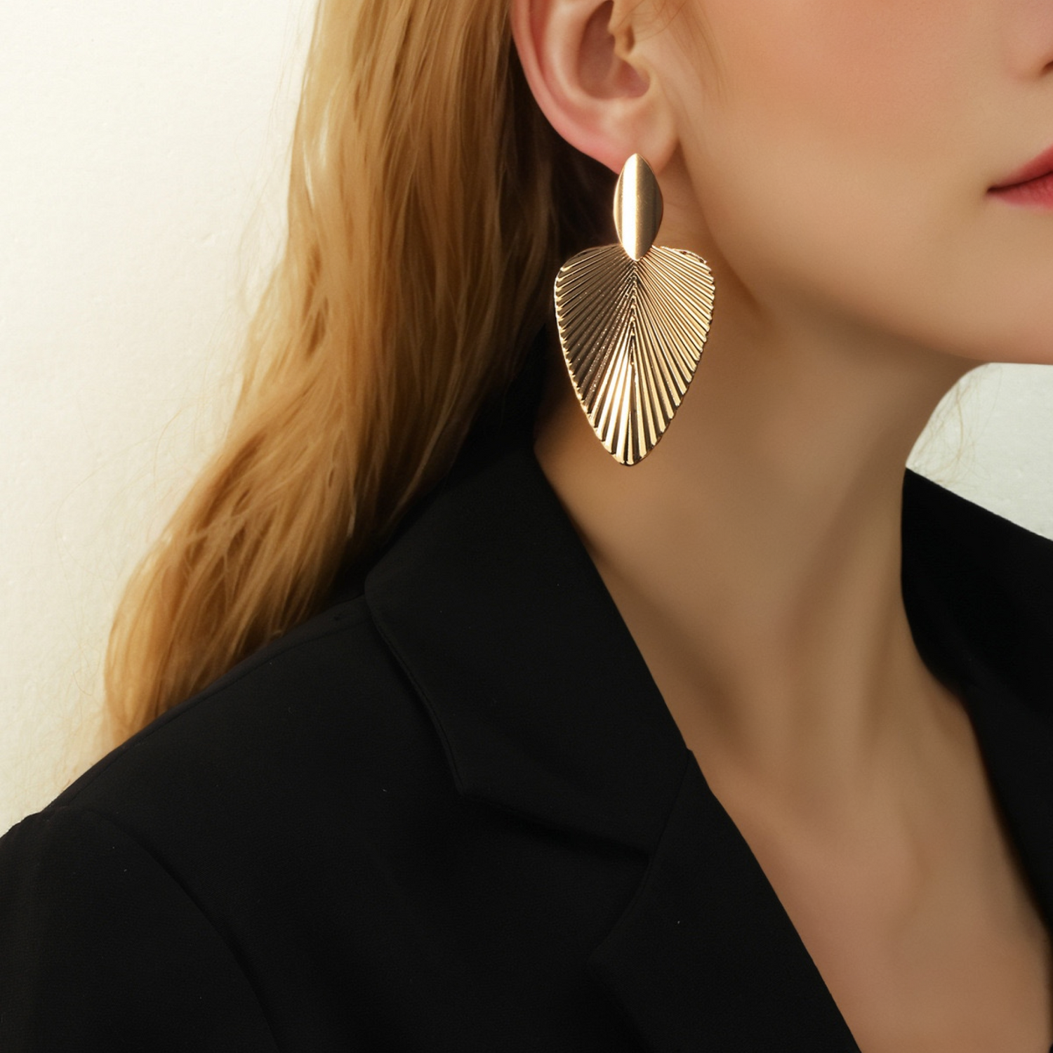 Geometric Leaf Earrings